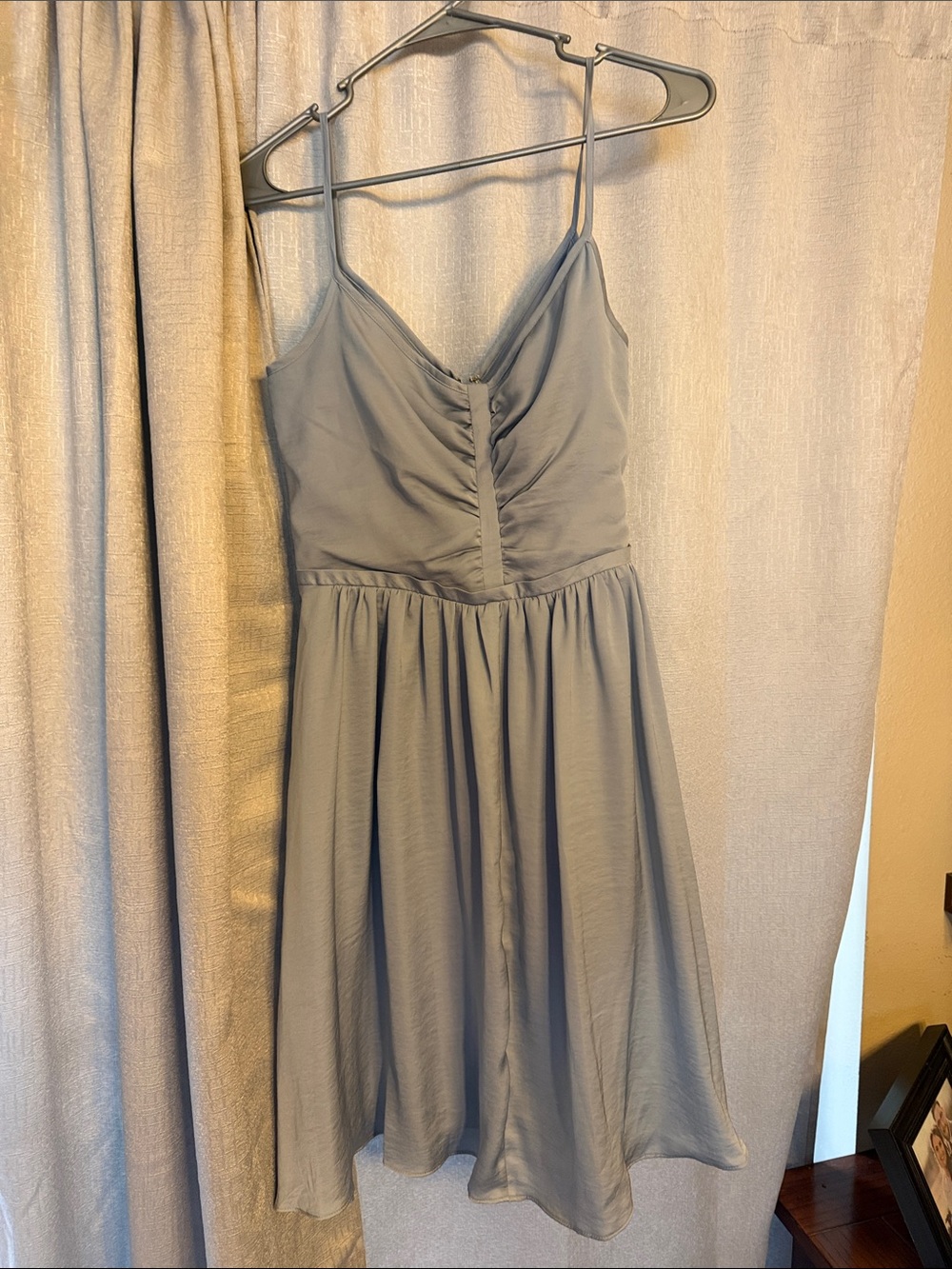 Banana Republic Slate Gray Spaghetti Strap Midi Dress